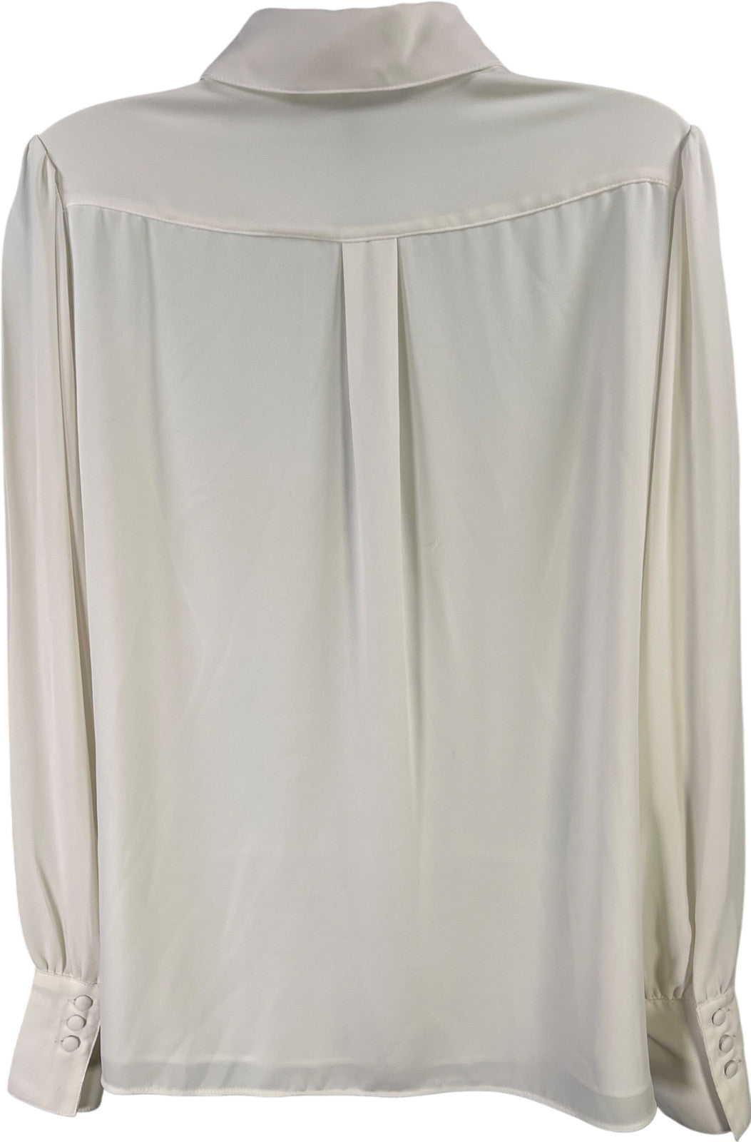 White House Black Market Women’s White/Ivory Lace Front Button Up Blouse - S