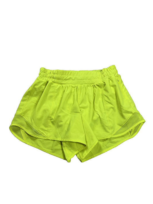 Lululemon Women's Neon Green Hotty Hot Athletic Shorts - 6 Tall