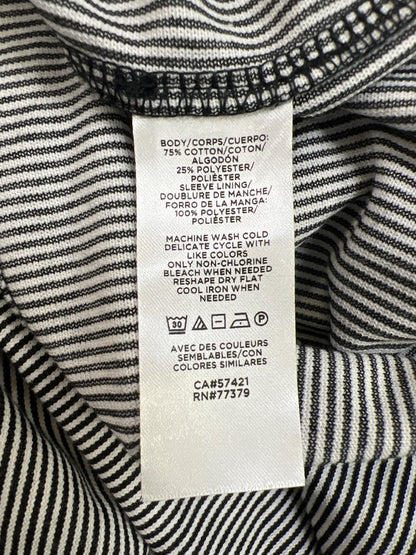 Ann Taylor Women’s Black/White Striped Short Puff Sleeve Blouse - S