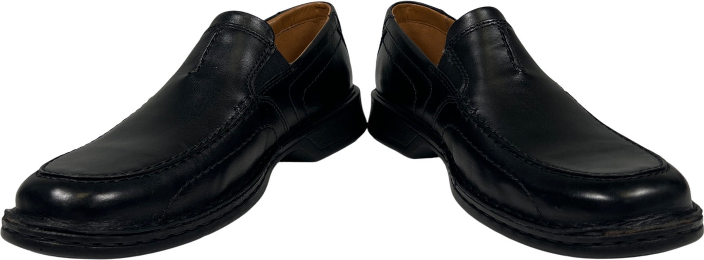 Clarks Collection Men’s Black Leather Slip On Dress Loafers - 9