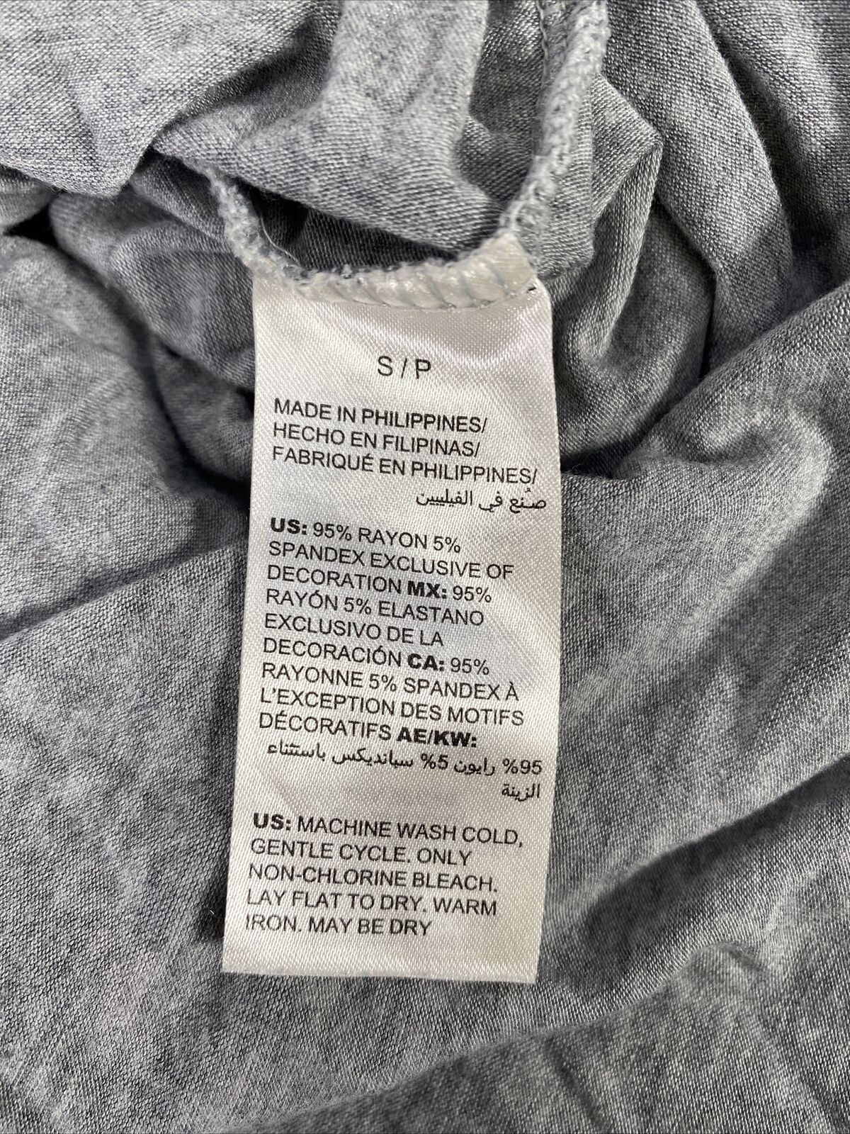 White House Black Market Women's Gray Long Sleeve V-Neck T-Shirt Sz S