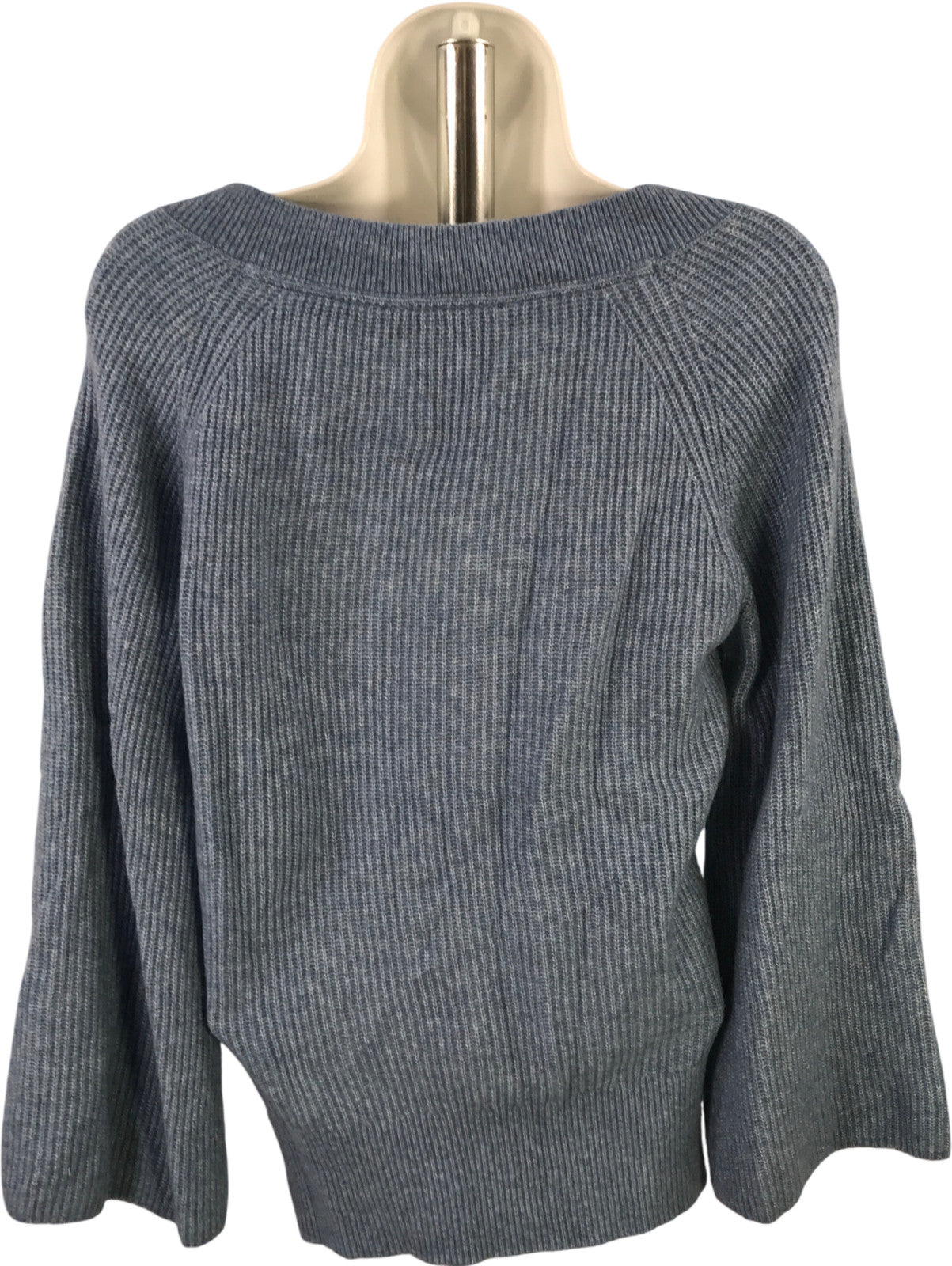 White House Black Market Women’s Blue Long Bell Sleeve Sweater - S