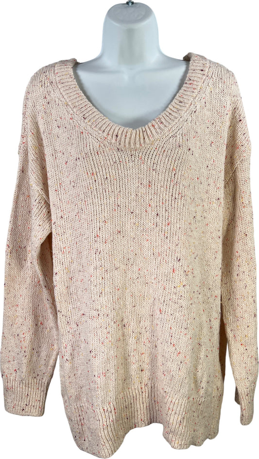 Old Navy Women’s Ivory/Pink Long Sleeve Tunic Sweater - M