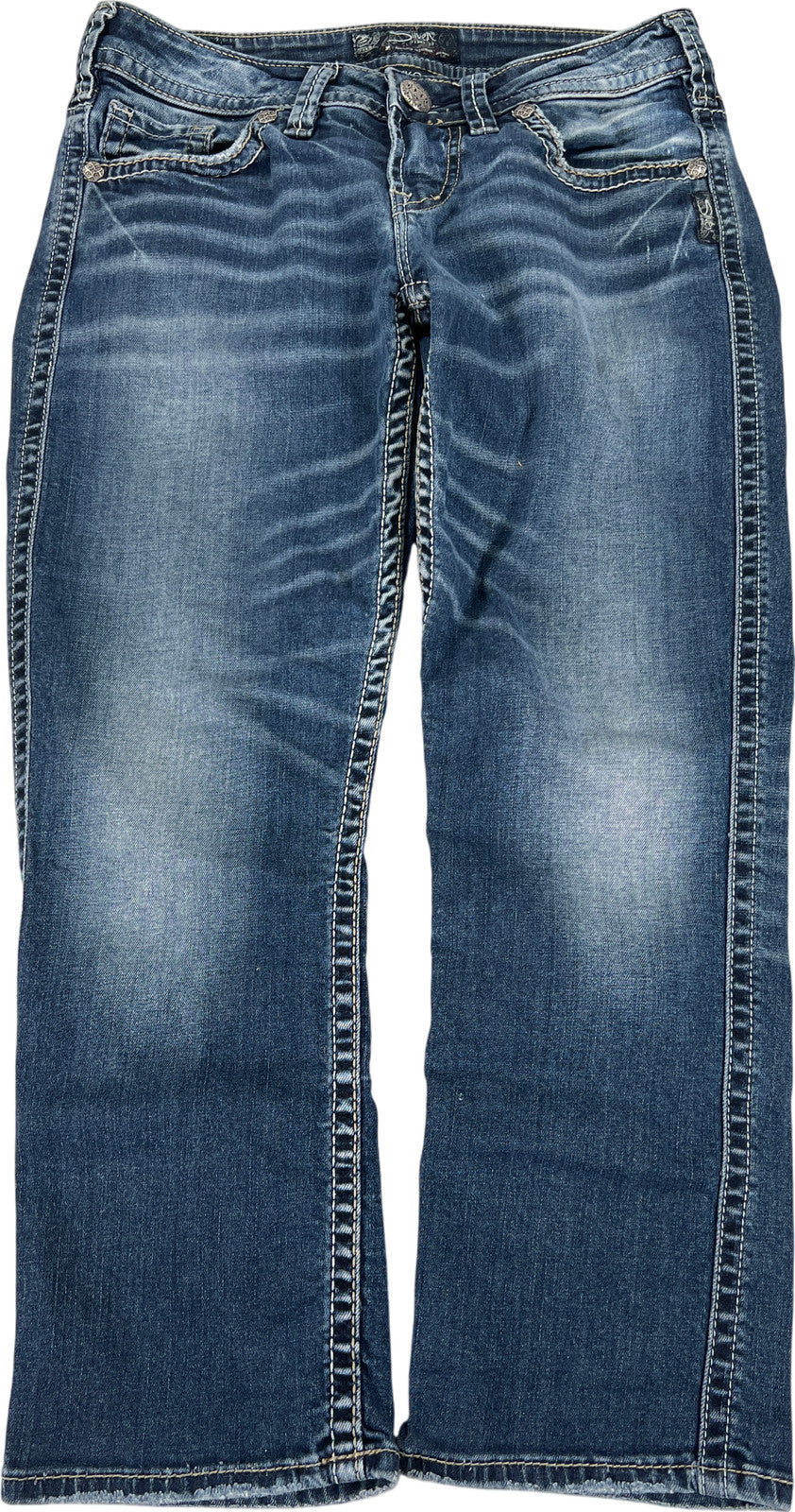 Silver Women’s Medium Wash Aiko Low Capri Denim Jeans - 26