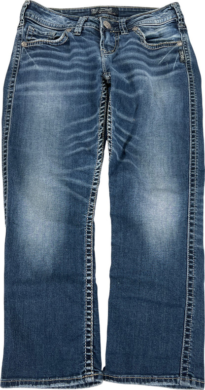 Silver Women’s Medium Wash Aiko Low Capri Denim Jeans - 26