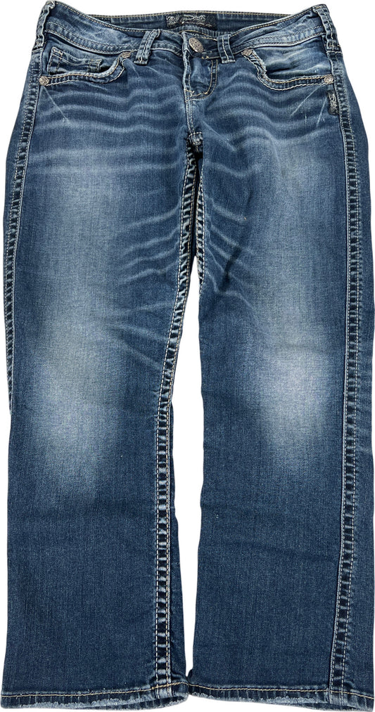 Silver Women’s Medium Wash Aiko Low Capri Denim Jeans - 26