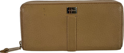 Cole Haan Women’s Beige Pebbled Leather Zip Around Wallet