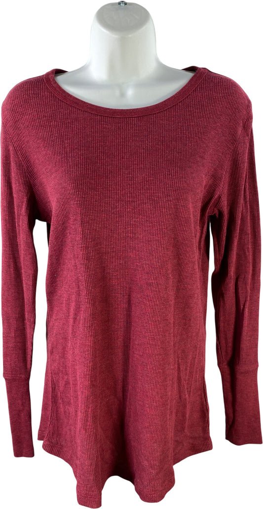 Orvis Women’s Red Long Sleeve Waffle Knit Shirt 0 L