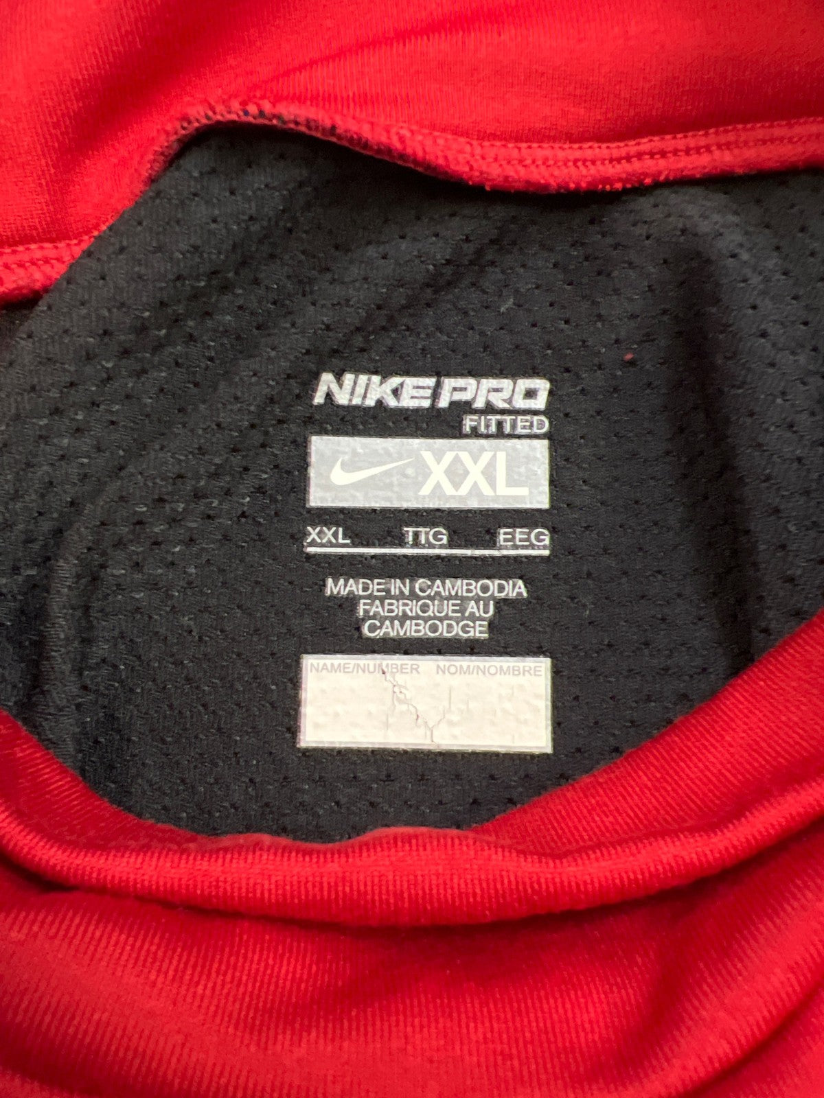Nike Pro Men’s Red/Black Fitted Long Sleeve Athletic Shirt - XXL