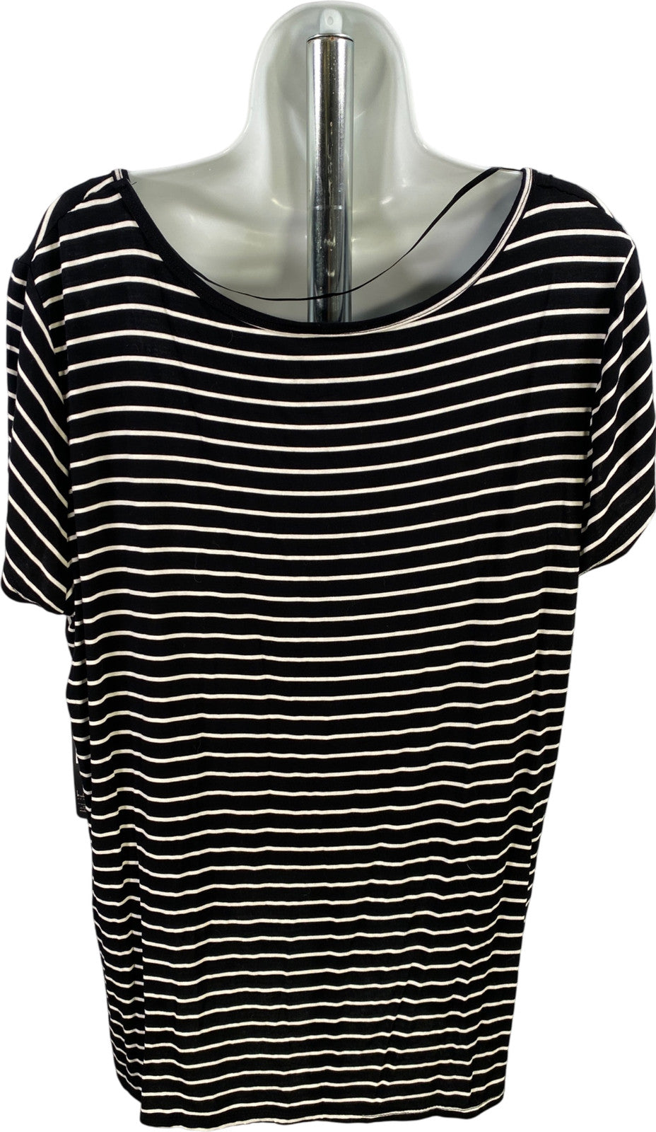 Nicole Miller Women’s Black Striped Short Sleeve T-Shirt - Plus 2X