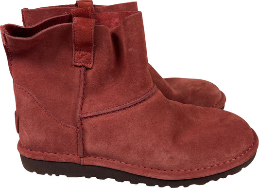 UGG Women’s Red Suede Unlined Mini Boots - 8