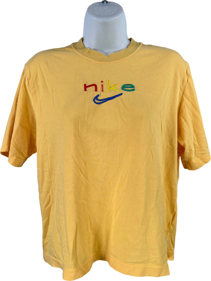 Nike Women’s Yellow Rainbow Logo Dri-Fit Short Sleeve T-Shirt - L