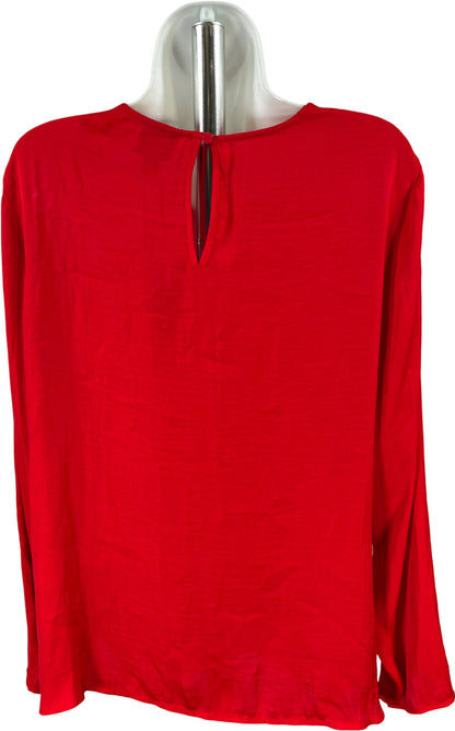 Worthington Women’s Red Wrap Front Long Sleeve Blouse - L