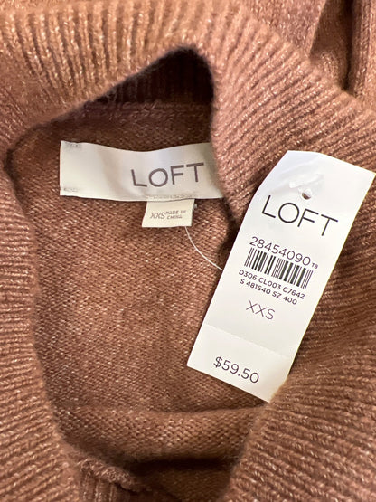LOFT Women’s Brown Soft Knit Long Sleeve Mock Neck Sweater - XXS