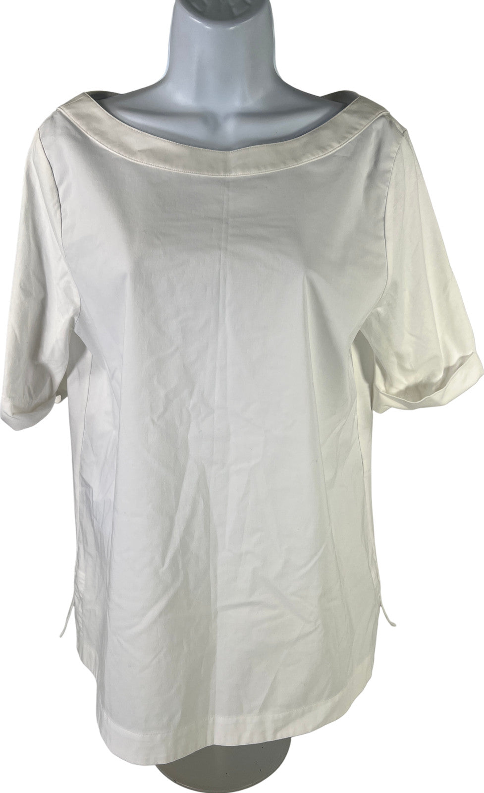 Chico’s Women’s White Non-Iron Chic Stretch Short Sleeve Shirt - 1/US 8/10