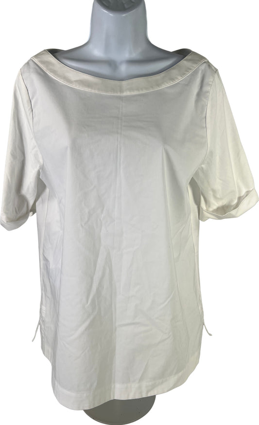 Chico’s Women’s White Non-Iron Chic Stretch Short Sleeve Shirt - 1/US 8/10