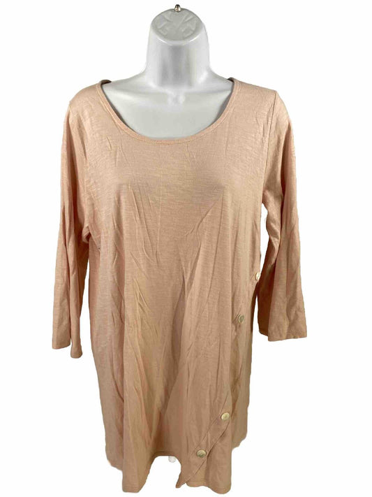 J. Jill Pure Women's Pink Asymmetric Button Tunic Shirt Top - M