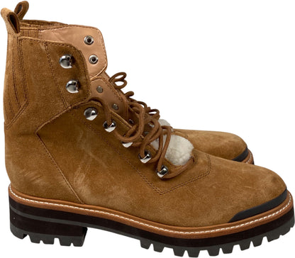 Marc Fisher Women’s Beige Genuine Suede Sherpa Accent Boots - 8 M