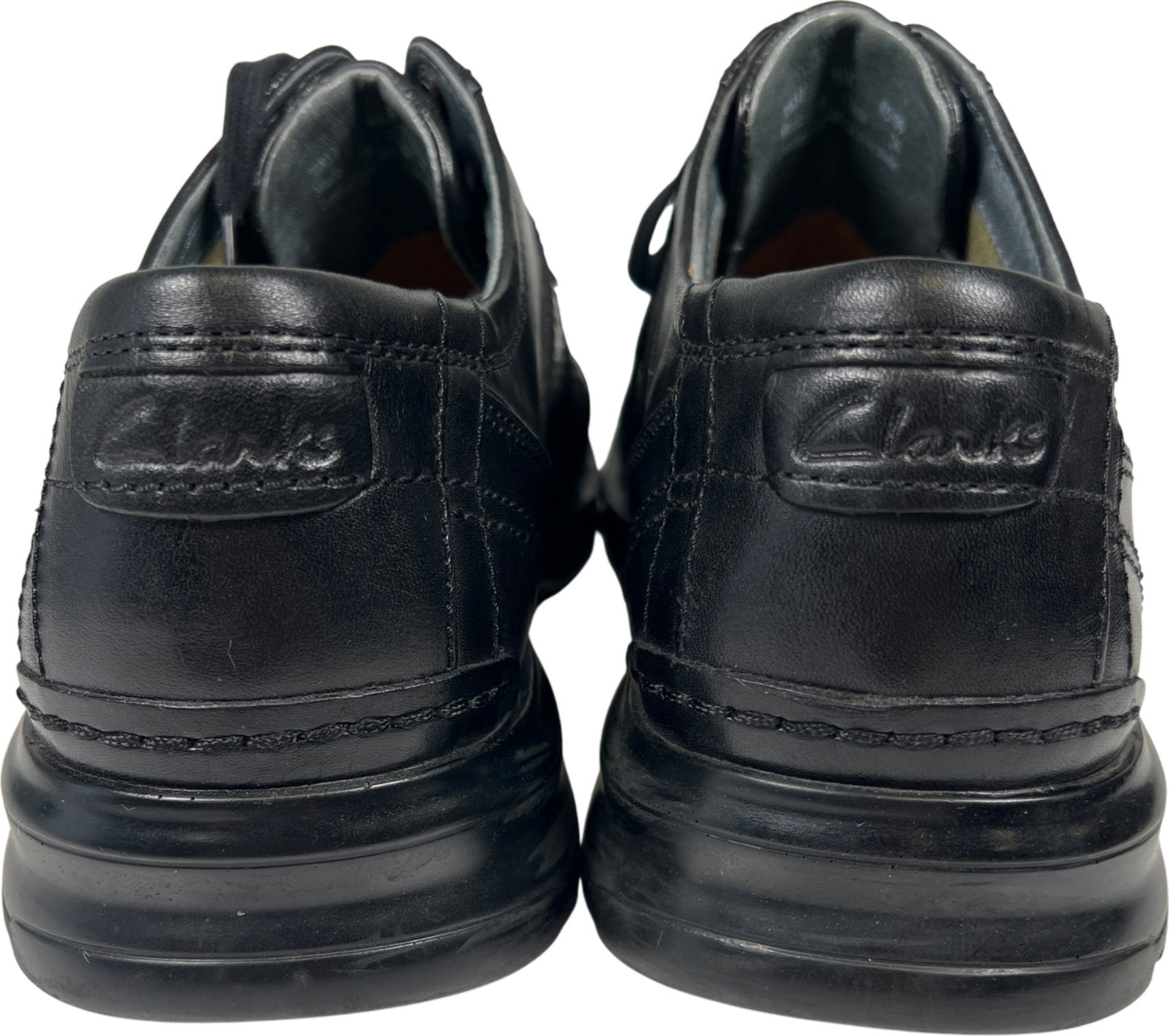 Clarks Men’s Black Leather Lace Up Comfort Walking Loafers - 9.5