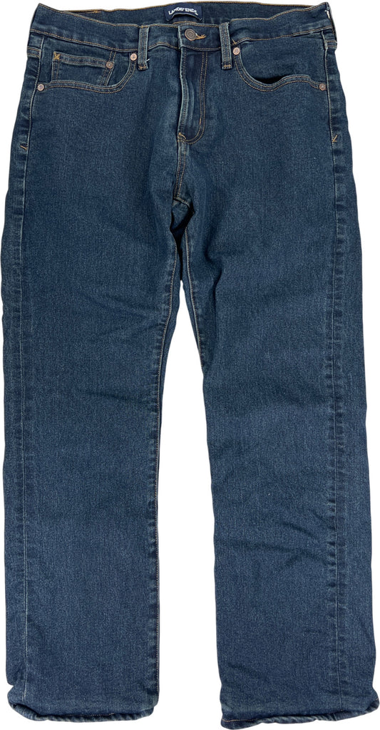 Lands End Men’s Dark Wash Flannel Lined Traditional Fit Denim Jeans - 32x29