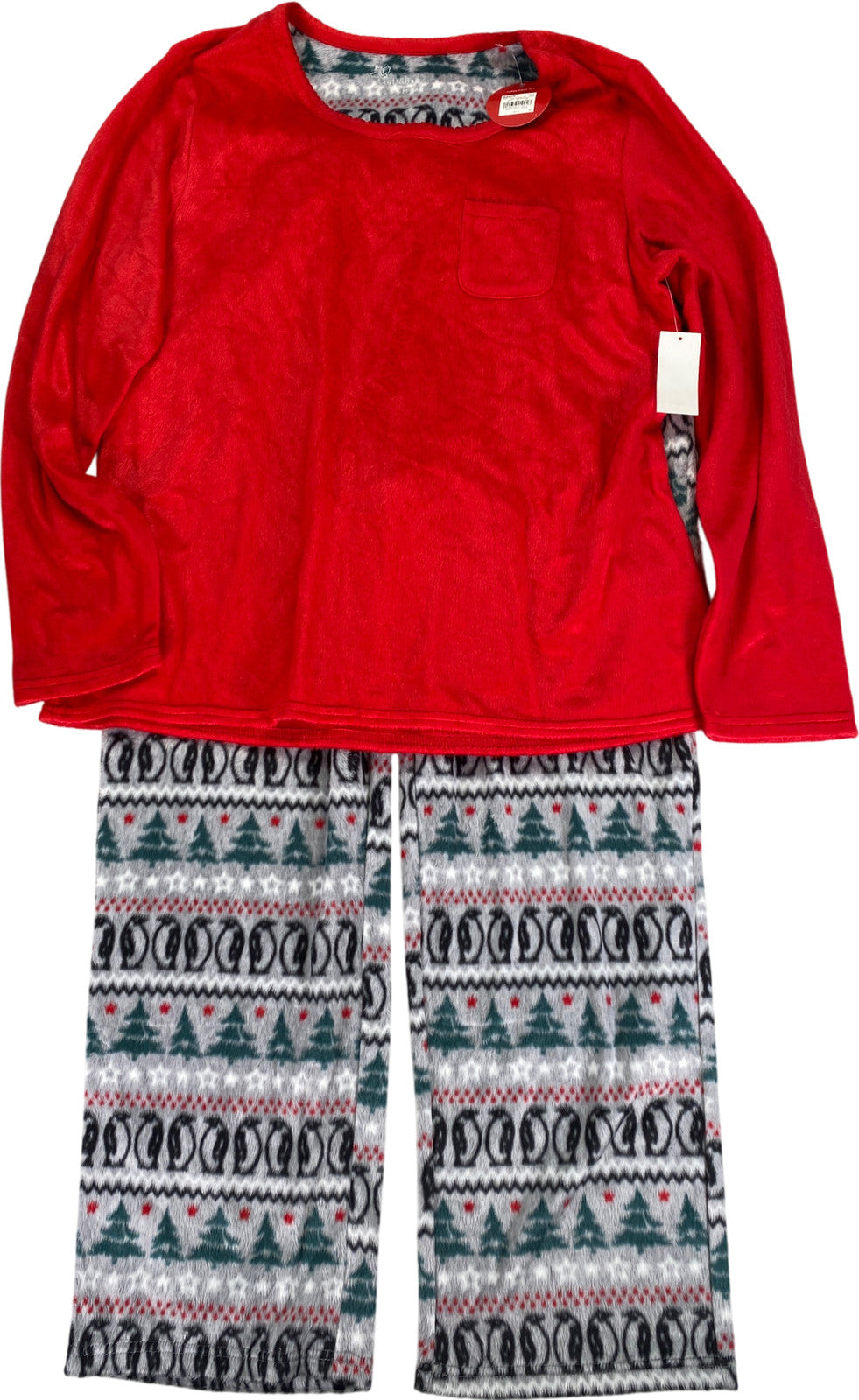 Croft and Barrow Women’s Red Two Piece Holiday Pajama Set - M
