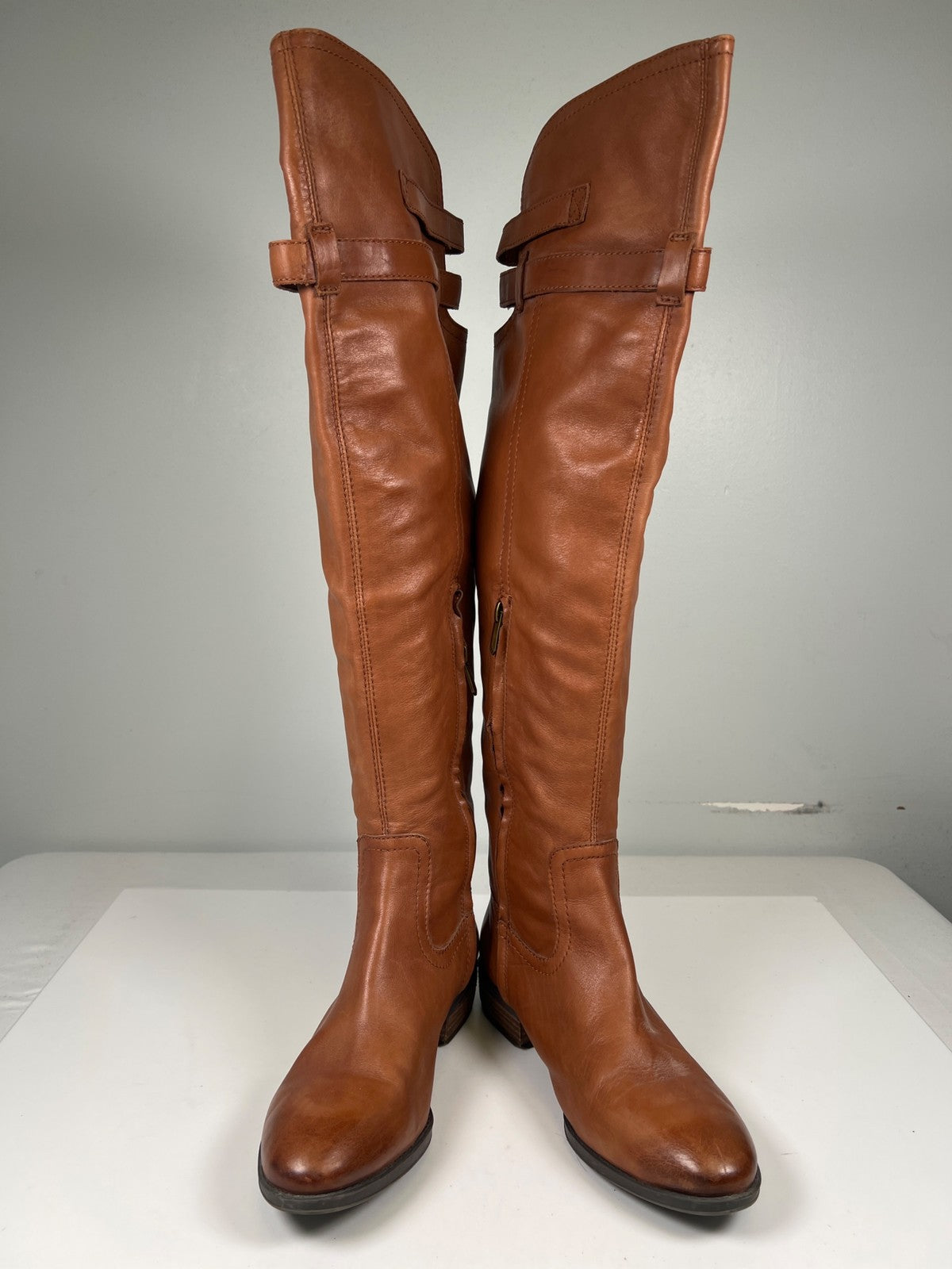 Sam Edelman Women’s Brown Leather Pierce Over The Knee Boots - 8.5