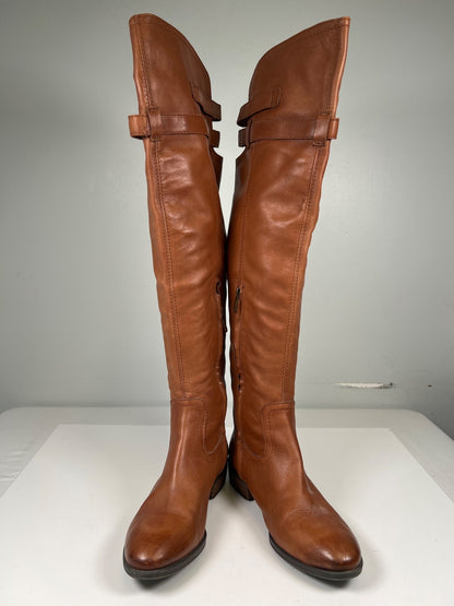 Sam Edelman Women’s Brown Leather Pierce Over The Knee Boots - 8.5