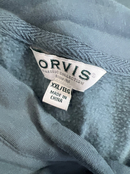 Orvis Women’s Blue Fleece Lined Long Sleeve V-Neck Shirt - XXL