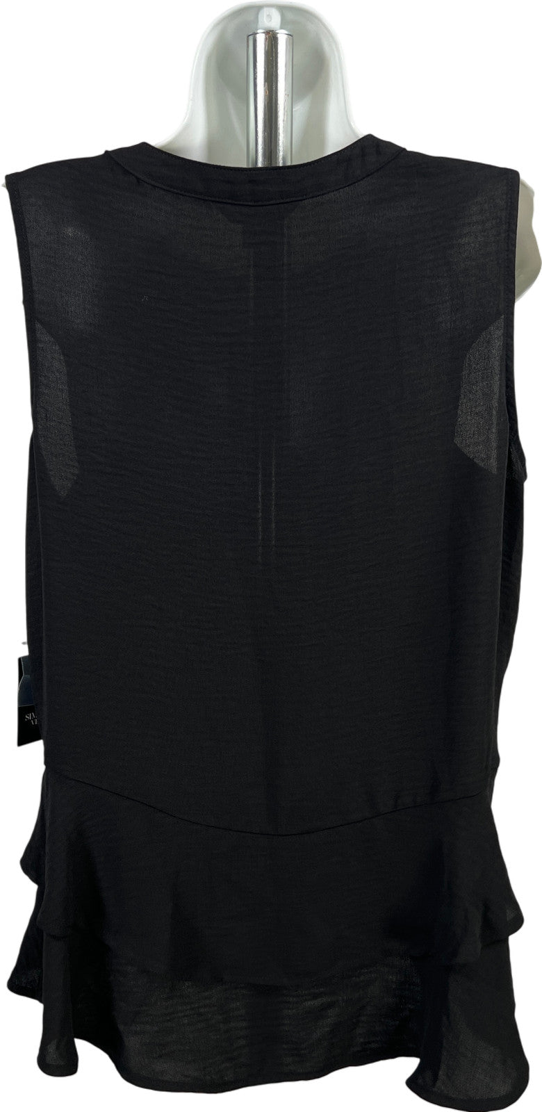 Simply Vera Wang Women’s Black Layered Bottom Button Up Blouse - M