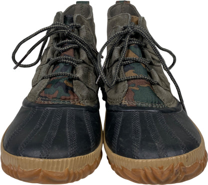 Sorel Women’s Green Camouflage Suede Out N About Canvas Rain Duck Boots - 9
