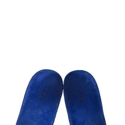 UGG Women's Blue Suede Cork Wedge Sandals - 8