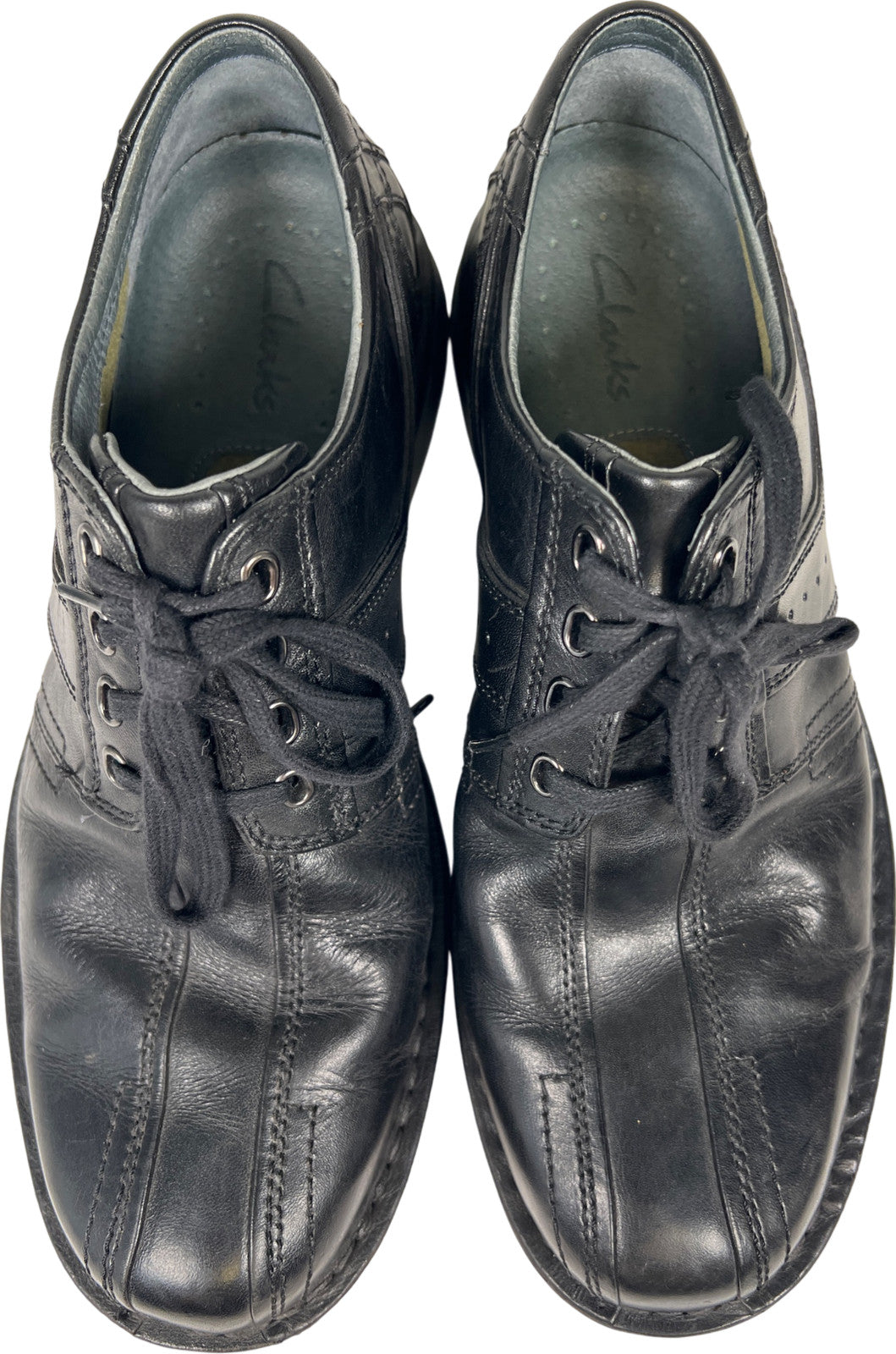 Clarks Men’s Black Leather Lace Up Comfort Walking Loafers - 9.5