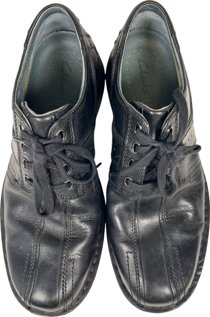 Clarks Men’s Black Leather Lace Up Comfort Walking Loafers - 9.5