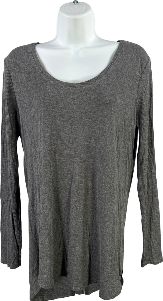 White House Black Market Women’s Gray Long Ribbed Sleeve Shirt - M