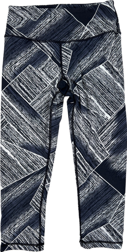 Lululemon Women’s Blue/White Heat Wave Wunder Under Cropped Leggings - 4/XS