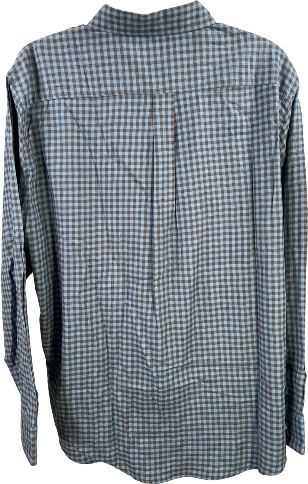 Croft and Barrow Men’s Blue/Gray Plaid Stretch Woven Button Up Shirt - XXL