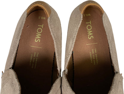 Toms Women’s Gray/Taupe Suede Shaye Low Heel Ankle Booties - 8.5