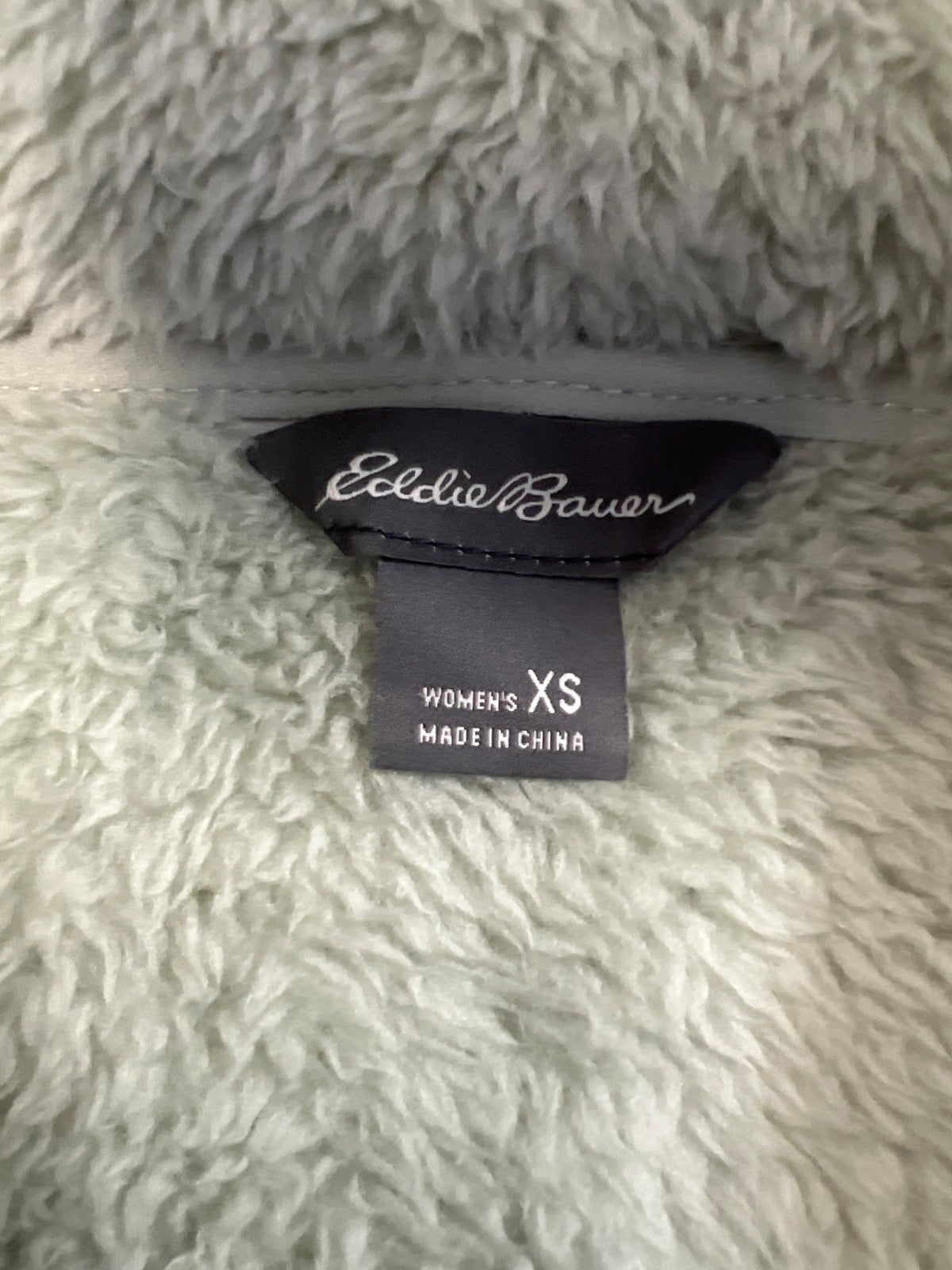 Eddie Bauer Women’s Mint Green Plush Long Sleeve 1/4 Zip Pullover Jacket - XS