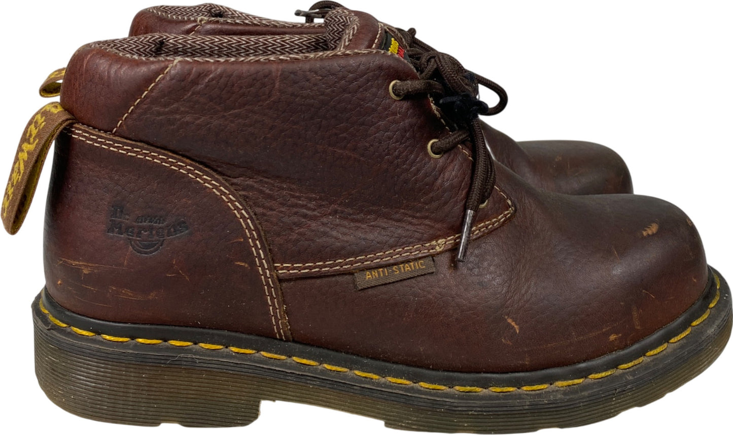 Dr. Martens Men’s Brown Leather Izzy Air Wair Industrial Steel Toe Boots - 8