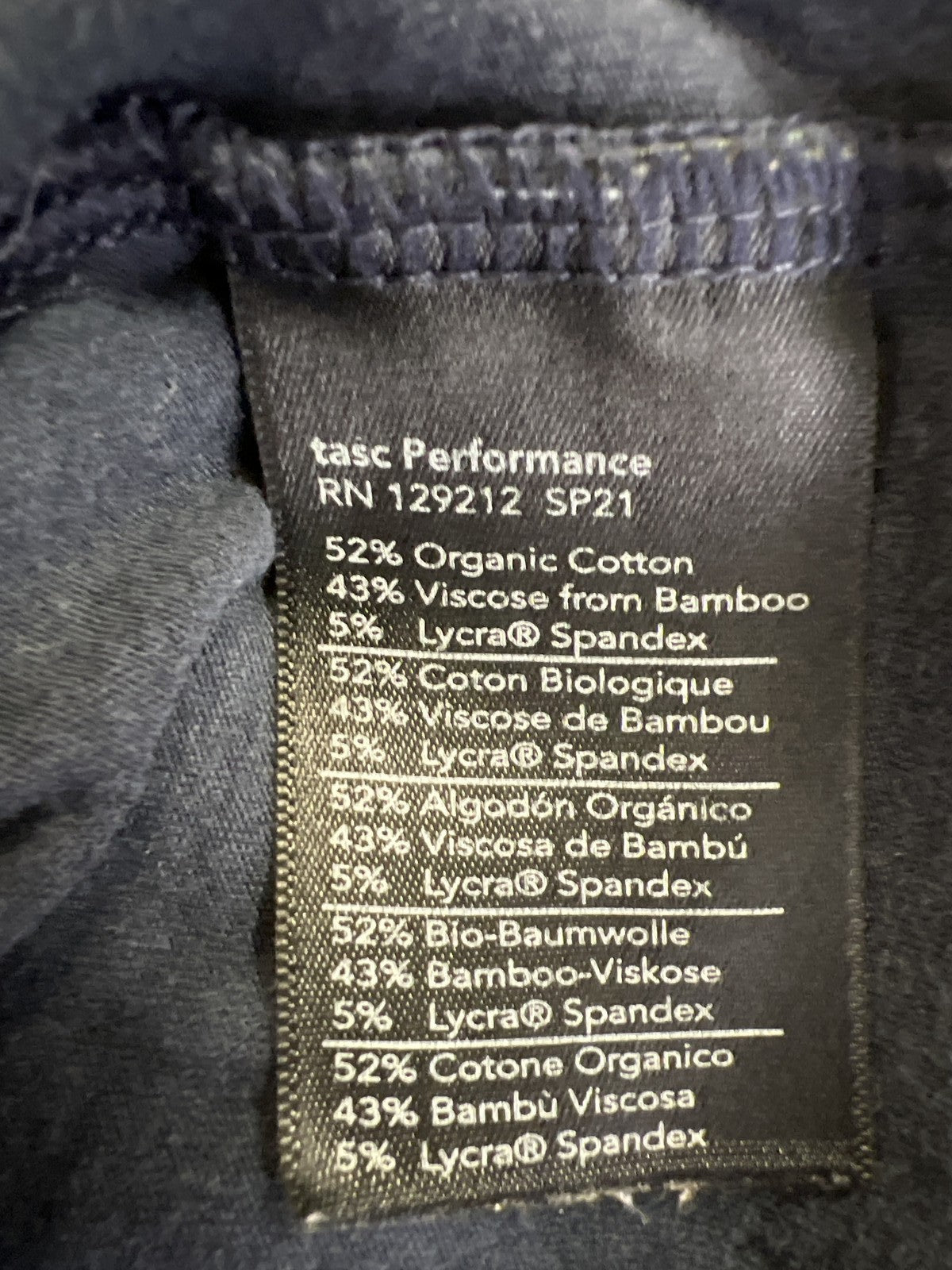 Tasc Men’s Blue Bamboo Performance Tech Long Sleeve Shirt - XXL