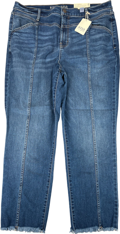 ANA Women’s Medium Wash High Rise Straight Leg Denim Jeans - 16