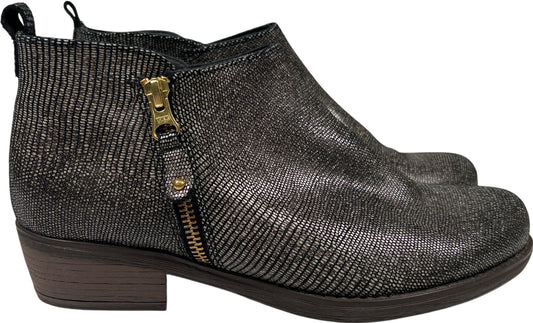 Eric Michael London Women’s Black Leather Lizard Ankle Booties - 38/US 7.5