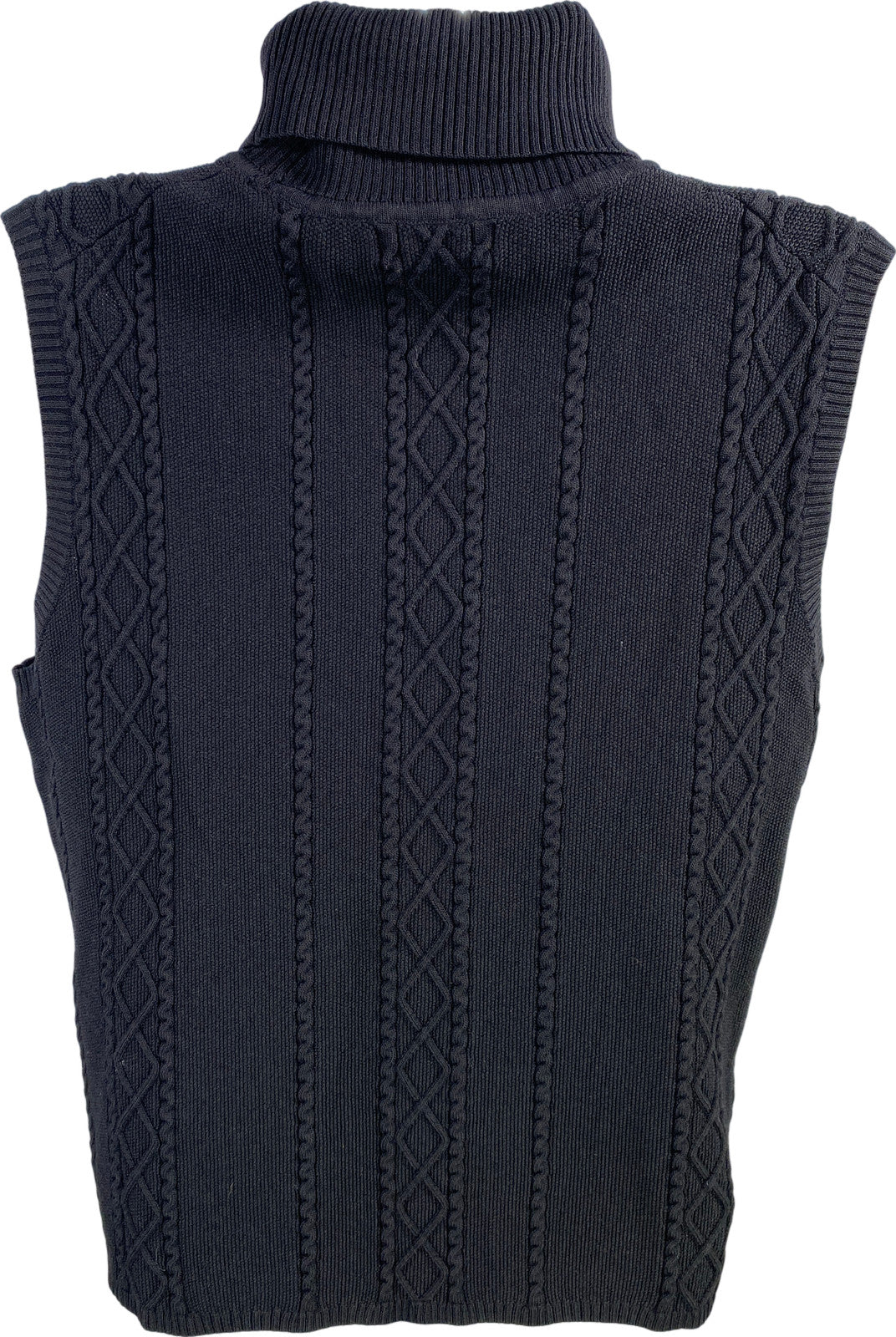 Grace Dane Lewis Women’s Black Cable Knit Sleeveless Sweater - Petite L