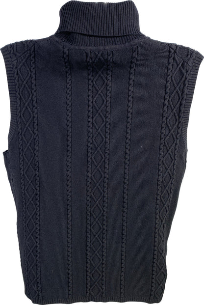 Grace Dane Lewis Women’s Black Cable Knit Sleeveless Sweater - Petite L