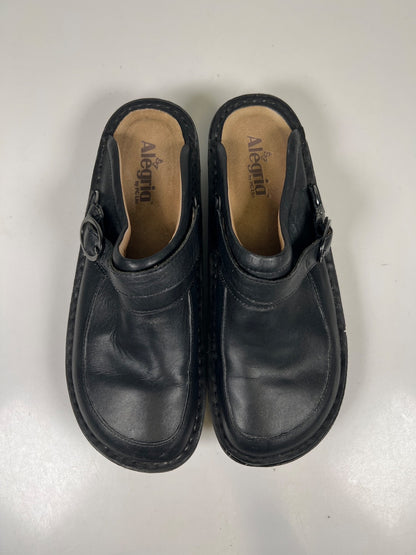Alegria Women’s Black Leather Seville Slip On Clogs - 42/US 11