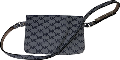 Michael Kors Women’s Blue Coated Canvas Small Chain Belt Bag Clutch