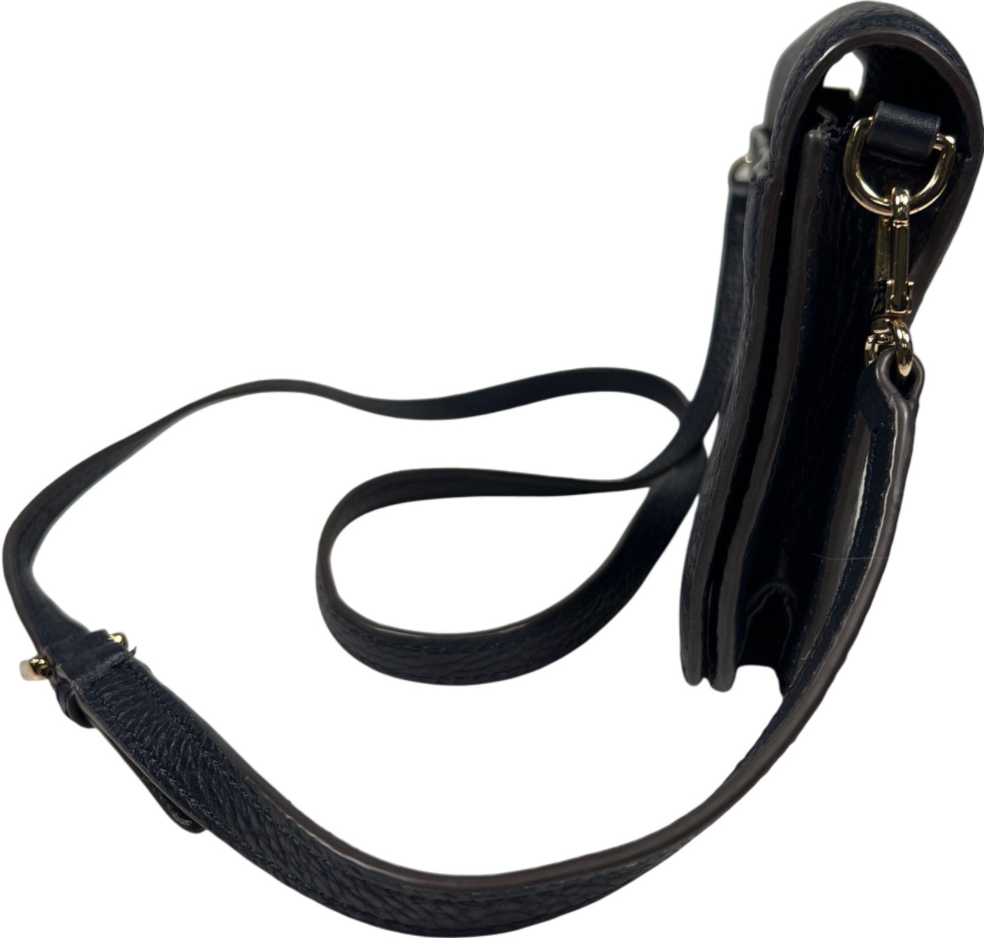 Tory Burch Women’s Blue Leather Bombe T Crossbody Purse W/ Removable Strap