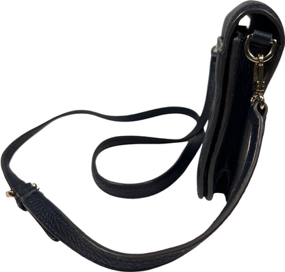 Tory Burch Women’s Blue Leather Bombe T Crossbody Purse W/ Removable Strap