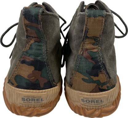 Sorel Women’s Green Camouflage Suede Out N About Canvas Rain Duck Boots - 9