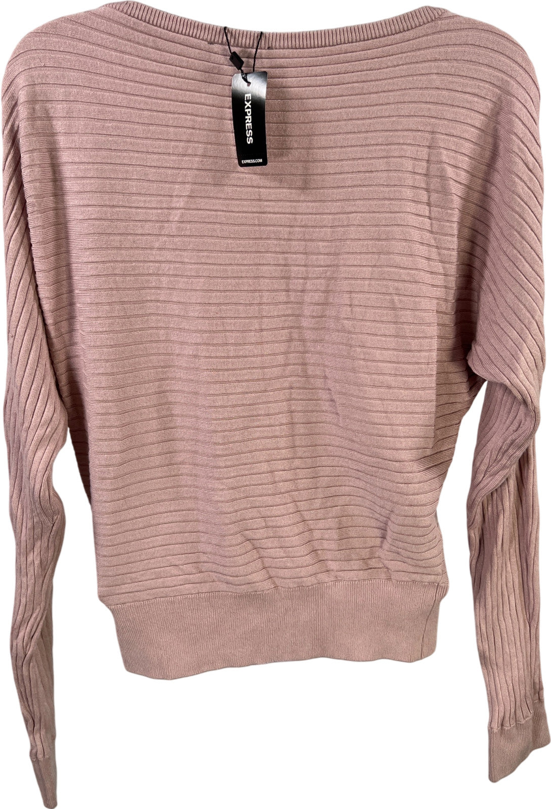 Express Women’s Pink Long Sleeve Ribbed Sweater - XS